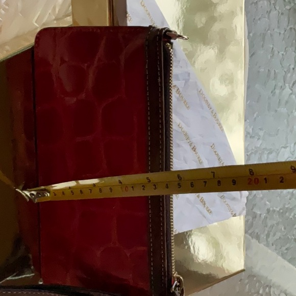 Dooney & Bourke Cranberry Croc-Embossed Clutch - Picture 5 of 11